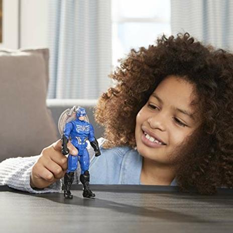 Hasbro Avengers Mech Strike - Captain America, action figure da 15 cm e accessorio da battaglia - 5