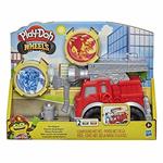 Play-Doh Wheels - Camion dei pompieri , Playset con 2 barattoli di pasta da modellare atossica