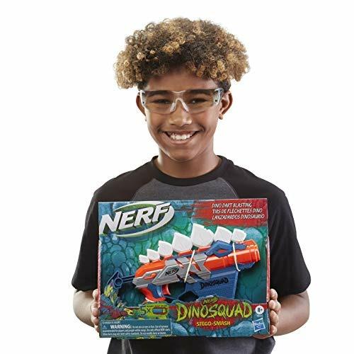 Nerf DinoSquad - Stegosmash (blaster con supporto per 4 dardi, design Stegosauro spinoso, include 5 dardi Nerf Elite) - 6