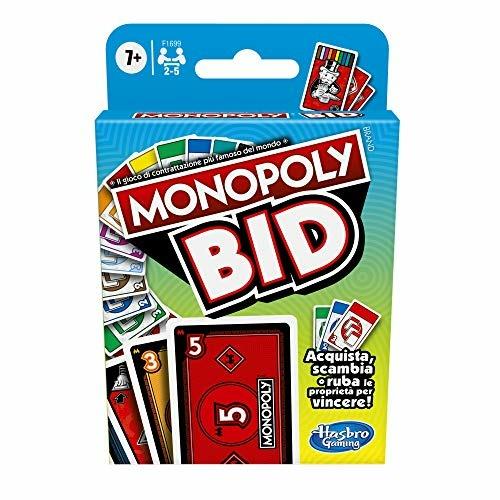 Monopoly Bid, gioco di carte rapido per famiglie e bambini dai 7 anni in su  - Hasbro - Games - Giochi di ruolo e strategia - Giocattoli