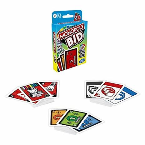 Monopoly Bid, gioco di carte rapido per famiglie e bambini dai 7 anni in su - 3