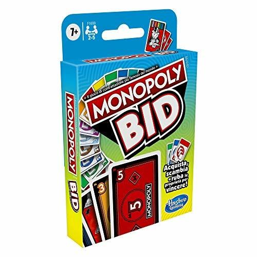 Monopoly Bid, gioco di carte rapido per famiglie e bambini dai 7 anni in su - 4