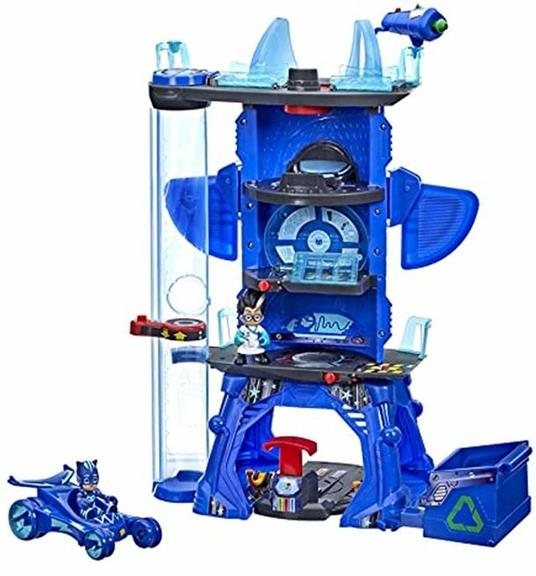 PJ Masks - Super Pigiamini, Deluxe Battle HQ, playset squartier generale con 2 action figure - 4