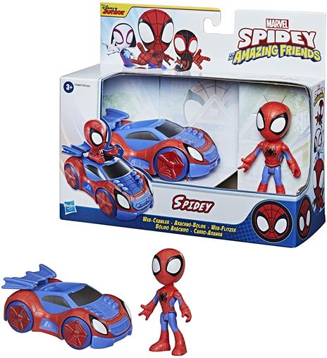 Hasbro Marvel Spidey e i Suoi Fantastici Amici - Spidey e Web-Crawler, action figure e veicolo - 3
