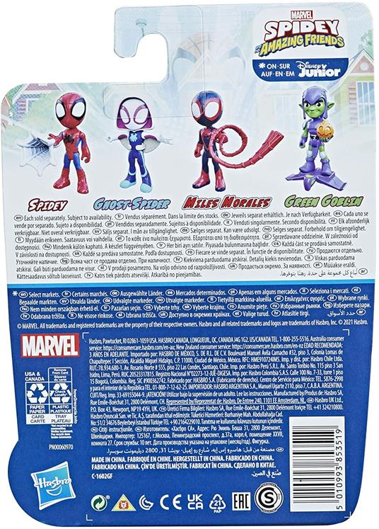 Hasbro Marvel, Spidey e i Suoi Fantastici Amici, Miles Spin Morales, Giocattolo con Accessorio