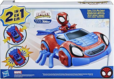 Hasbro Spidey e i Suoi Fantastici Amici Spidey e Web-Crawler, veicolo convertibile 2-in-1 con personaggio 10 cm - 5