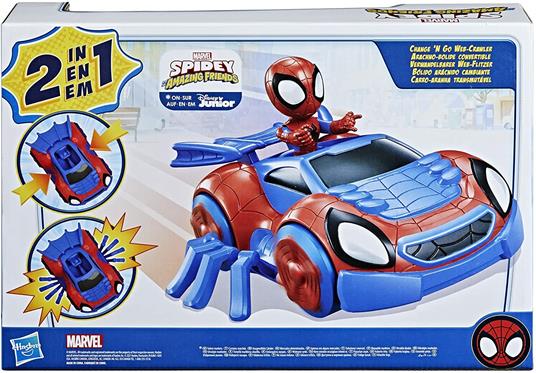 Hasbro Spidey e i Suoi Fantastici Amici Spidey e Web-Crawler, veicolo convertibile 2-in-1 con personaggio 10 cm - 5