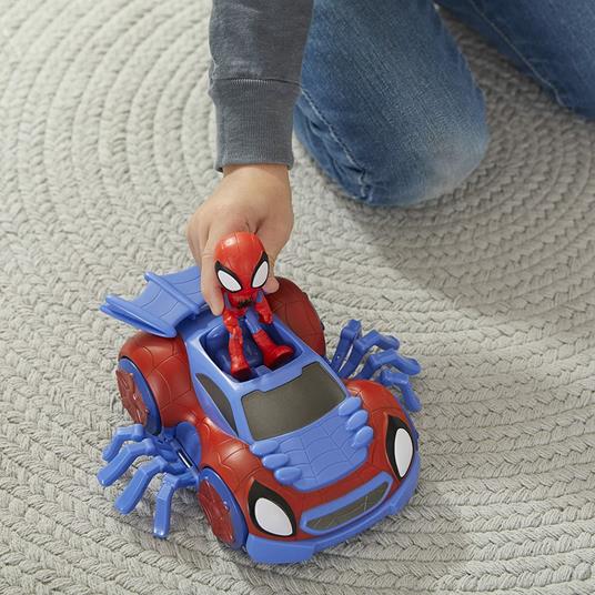 Hasbro Spidey e i Suoi Fantastici Amici Spidey e Web-Crawler, veicolo convertibile 2-in-1 con personaggio 10 cm - 6