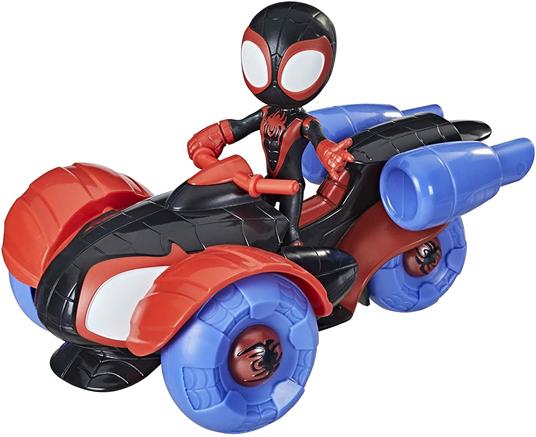 Hasbro Spidey e i Suoi Fantastici Amici Miles Morales e Techno-Racer, veicolo convertibile 2-in-1 con personaggio 10 cm - 2