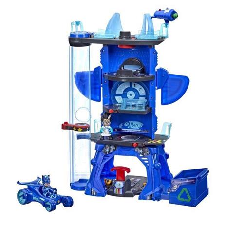 PJ Masks Pigiami HQ di lusso, quartier generale, giocattolo prescolare con 2 figure e 1 veicolo, per bambini dai 3 anni - 3