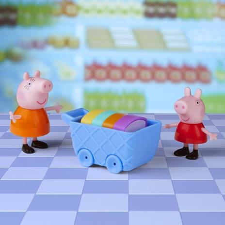 Peppa Pig - Peppa al Supermercato, playset per età prescolare con 2 action figure e 8 accessori - 10
