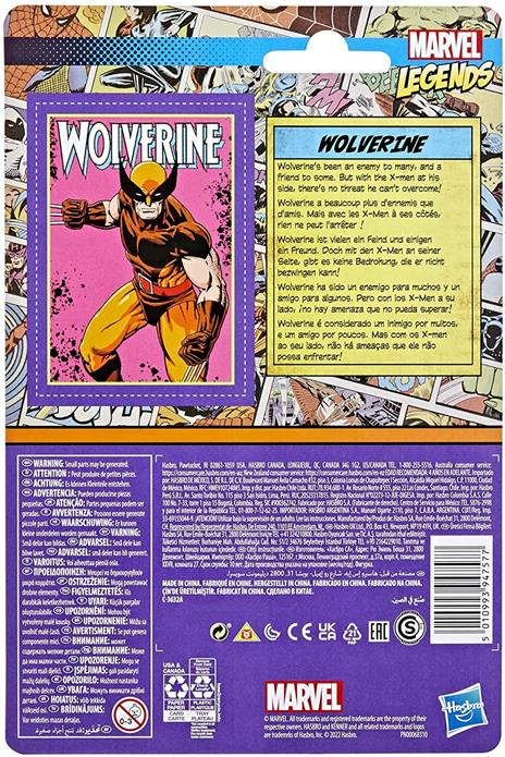 Hasbro Marvel Legends Series, Retro 375 Collection, Wolverine, action figure collezionabile da 9,5 cm - 6