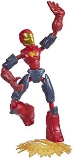 Hasbro Marvel Avengers - Bend and Flex Missions, Iron Man Fire Mission, action figure pieghevole da 15 cm