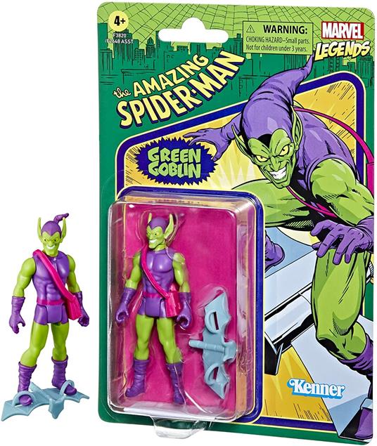 Hasbro Marvel Legends Series, Retro 375 Collection, Green Goblin, action figure collezionabile da 9,5 cm - 3