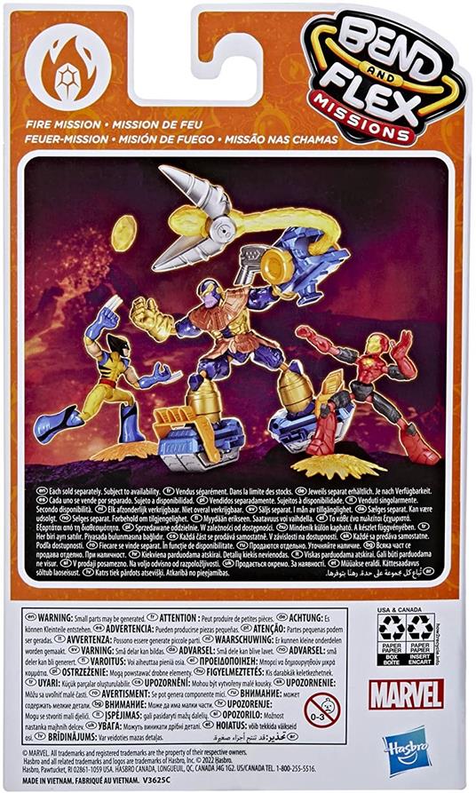 Hasbro Marvel Avengers - Bend and Flex Missions, Wolverine Fire Mission, action figure pieghevole da 15 cm - 4