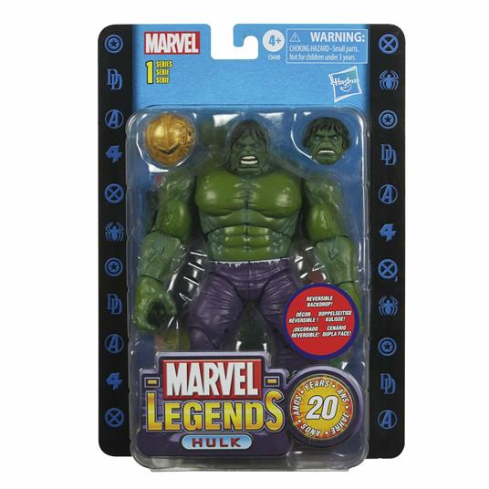 Hasbro Marvel Legends Series, 20th Anniversary Series 1 Hulk, action figure da collezione da 15 cm, 6 accessori