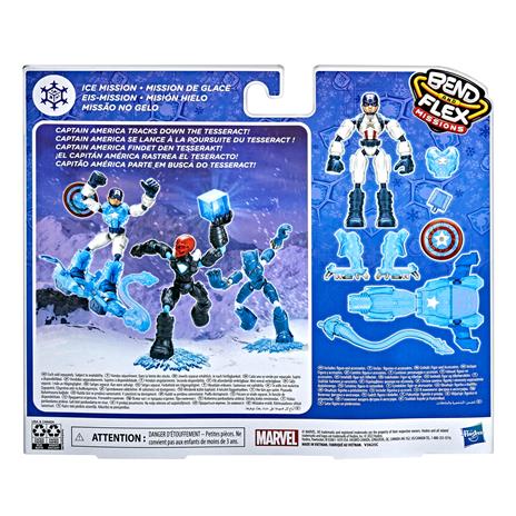 Hasbro Marvel Avengers - Bend and Flex Missions, Capitan America Ice Mission, action figure pieghevole da 15 cm - 4