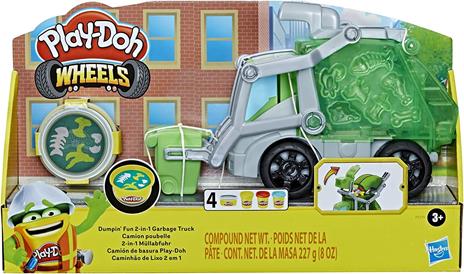 Play-Doh Wheels - Il Camioncino della Spazzatura, camion dei rifiuti giocattolo 2 in 1 con pasta da modellare atossica - 3