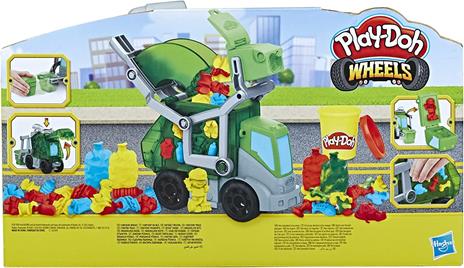 Play-Doh Wheels - Il Camioncino della Spazzatura, camion dei rifiuti giocattolo 2 in 1 con pasta da modellare atossica - 4