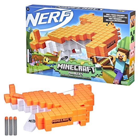 Nerf Minecraft - Balestra lancia-dardi Pillager's Crossbow, con armamento con impugnatura a retroazione - 2