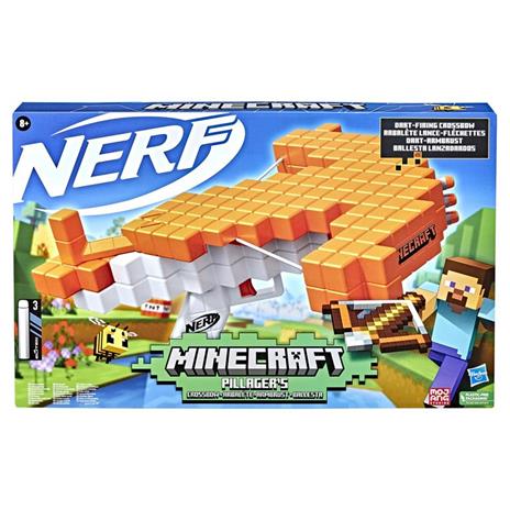 Nerf Minecraft - Balestra lancia-dardi Pillager's Crossbow, con armamento con impugnatura a retroazione - 5