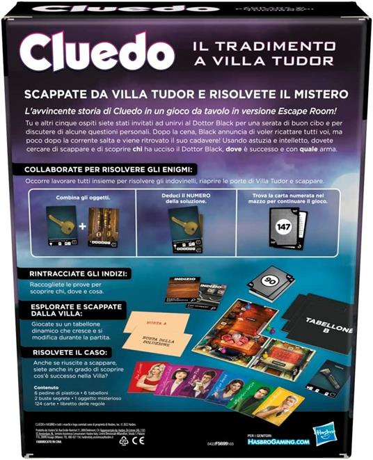 Cluedo Escape - Il Tradimento a Villa Tudor, un gioco di misteri ed enigmi in versione Escape Game - 6