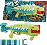 Nerf DinoSquad - Armorstrike, tamburo rotante da 8 dardi, impugnatura sganciabile, 16 dardi Nerf Elite