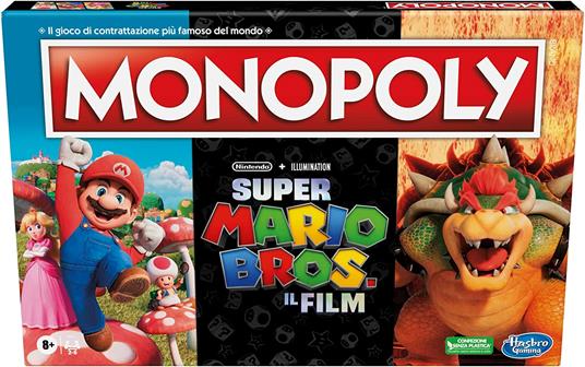 Monopoly Super Mario Bros Edizione ispirata al film, gioco da tavolo per  bambini e bambine, contiene la pedina di Bowser - Hasbro - Monopoly - Giochi  di ruolo e strategia - Giocattoli