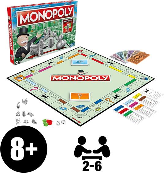 Monopoly Classico, Gioco da Tavola per Famiglie, Adulti, Bambini e Bambine da 2 a 6 Giocatori - 2