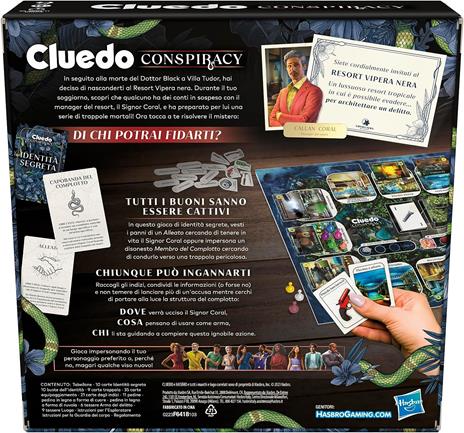Cluedo Conspiracy, gioco da tavolo per adulti e ragazzi, dai 14 anni in su, gioco di strategia 4-10 giocatori - 3
