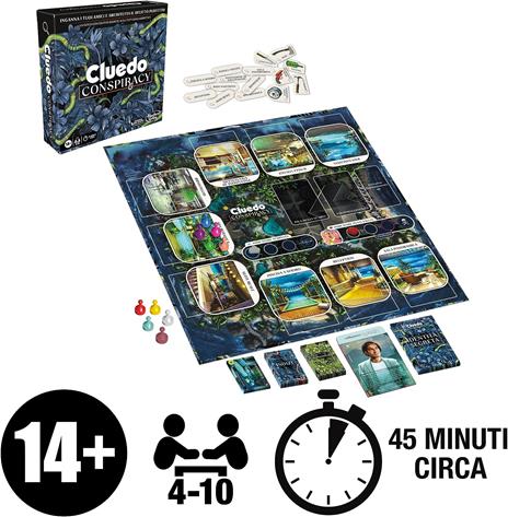 Cluedo Conspiracy, gioco da tavolo per adulti e ragazzi, dai 14 anni in su, gioco di strategia 4-10 giocatori - 6