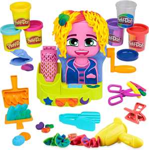 Giocattolo Play-Doh, Playset Salone delle Acconciature con 6 Vasetti, Giocattoli di Fantasia con Barattoli Colorati Play-Doh
