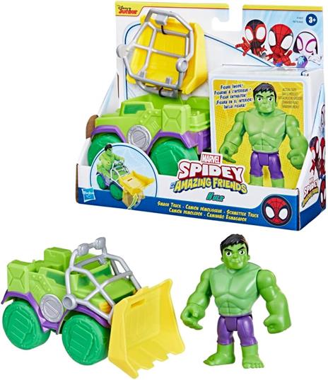 Hasbro Marvel, Spidey e i Suoi Fantastici Amici, Set Hulk Smash Truck, Action Figure con Veicolo
