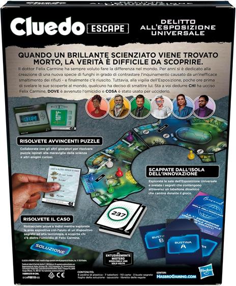 Cluedo Escape Delitto All'Esposizione Universale. Gioco da tavolo - 3