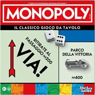 Monopoly Gioco classico da tavolo con vaschetta-contenitore e pedine più grandi - Versione italiana
