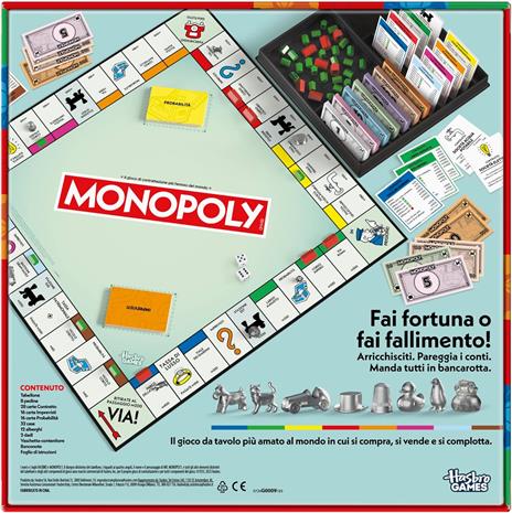 Monopoly Gioco classico da tavolo con vaschetta-contenitore e pedine più grandi - Versione italiana - 6