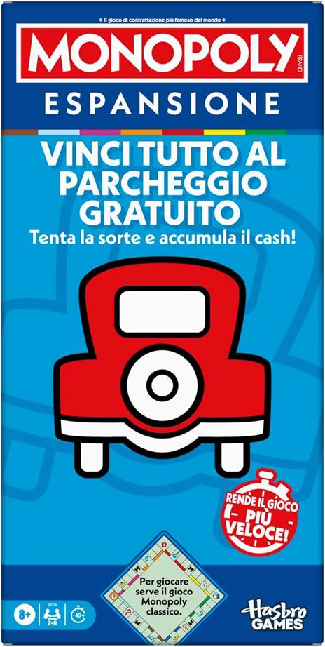 Monopoly, ESPANSIONE Vinci tutto al Parcheggio Gratuito, per giocare serve il gioco Monopoly classico, Versione Italiana