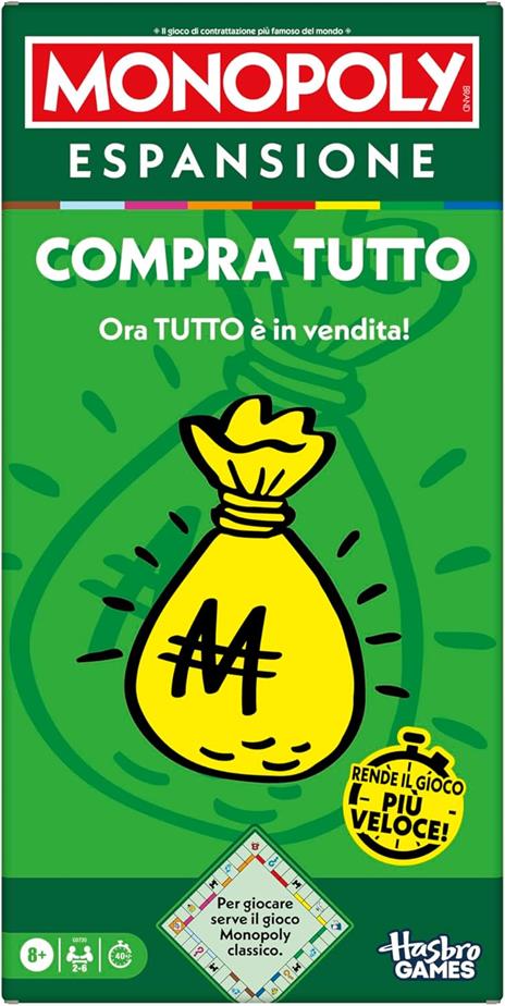 Monopoly, ESPANSIONE Compra tutto (per giocare serve il gioco Monopoly classico) - Versione italiana