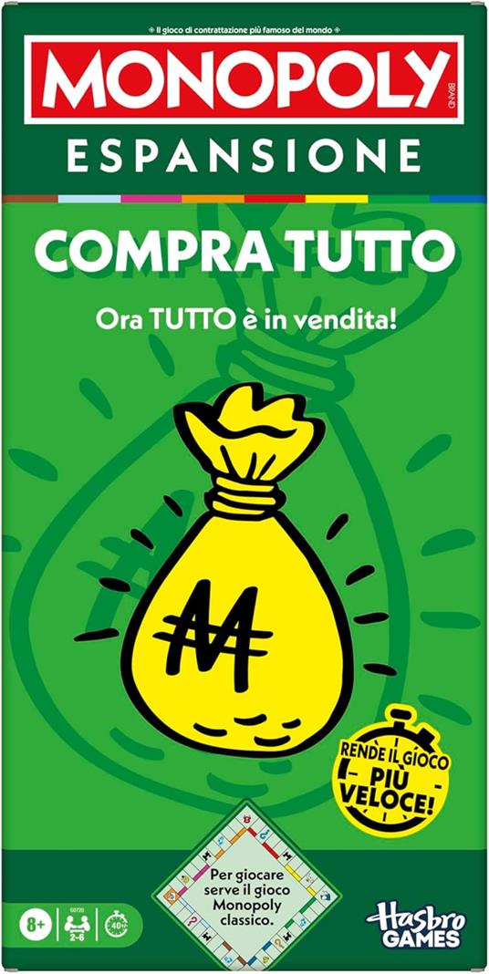 Monopoly, ESPANSIONE Compra tutto (per giocare serve il gioco Monopoly classico) - Versione italiana