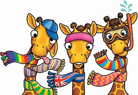 GIRAFFES IN SCARVES - 3