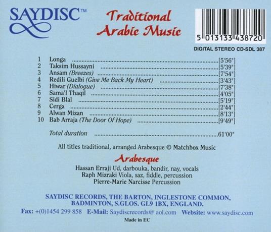 Traditional Arabic Music - CD Audio di Arabesque - 2