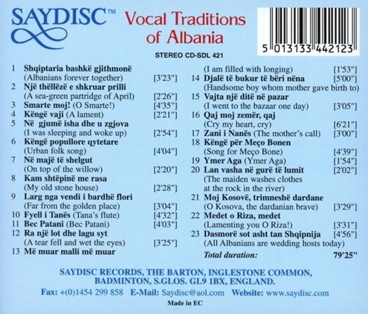 Vocal Traditions of Alban - CD Audio - 2