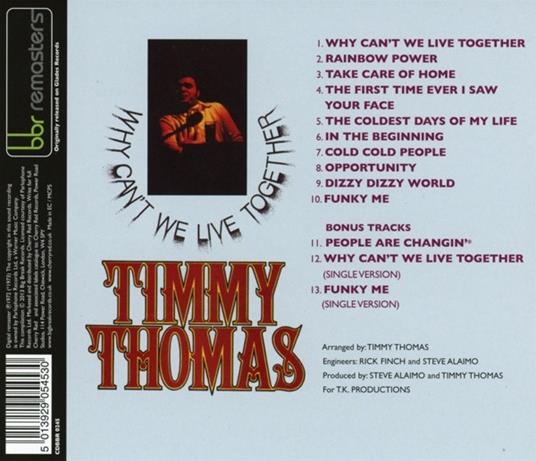 Why Can't We Live Together (Expanded Edition) - CD Audio di Timmy Thomas - 2