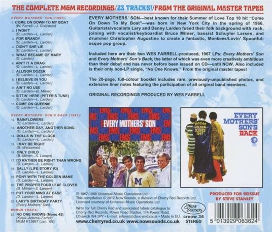 Come on Down. The Complete MGM Recording - CD Audio di Every Mothers Son - 2