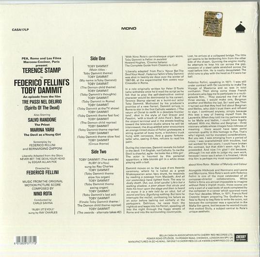 Toby Dammit (Colonna sonora) - Vinile LP di Nino Rota - 2