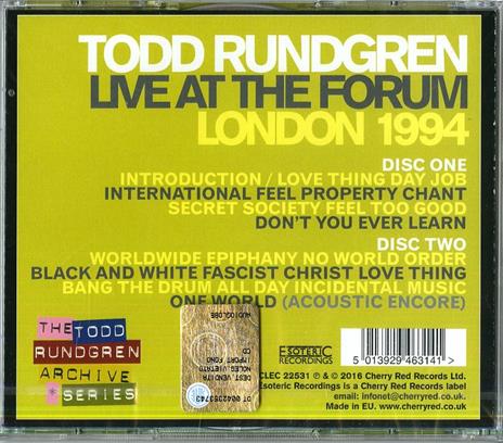 Live at the Forum - CD Audio di Todd Rundgren - 2