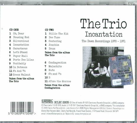 Incantation. The Dawn Recordings 1970-1971 - CD Audio di The Trio - 2