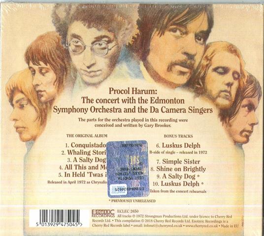 Live. In Concert with Edmonton Symphony - CD Audio di Procol Harum - 2