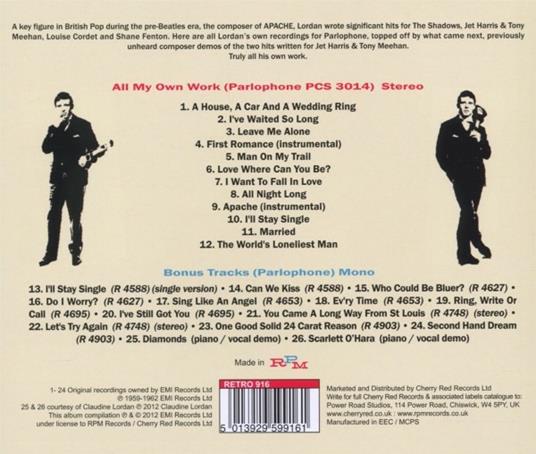 All My Own Work - CD Audio di Jerry Lordan - 2