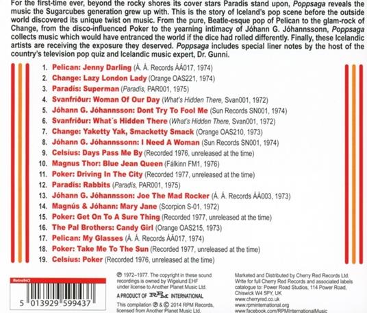 Poppsaga: Iceland's Pop Scene 1972-1977 - CD Audio - 2